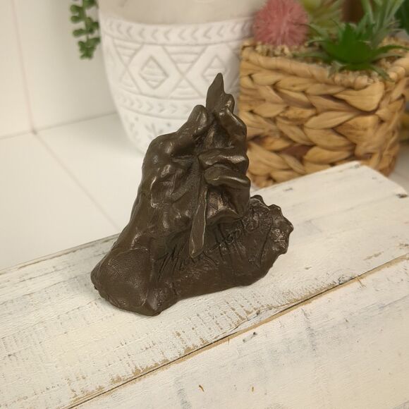 Vintage Mark Hopkins Signed Bronze Sculpture Hand Sculpting Tool Thumb Print 02 - Picture 8 of 9